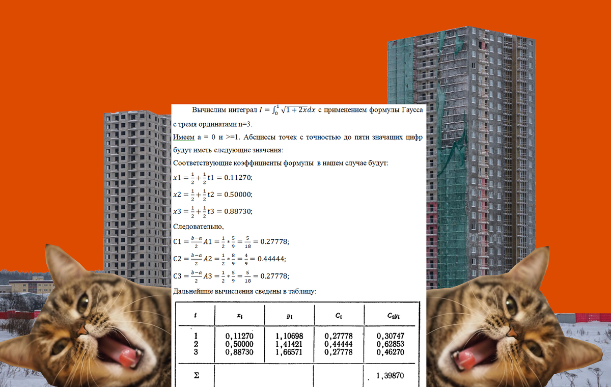 Урбанистичные коты и аналитические вычисления