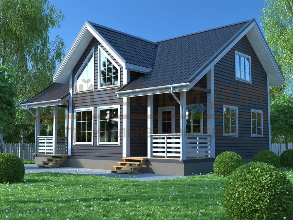 Внешний вид дома по проекту КД-17. А как это в реальности - смотрите в карусели