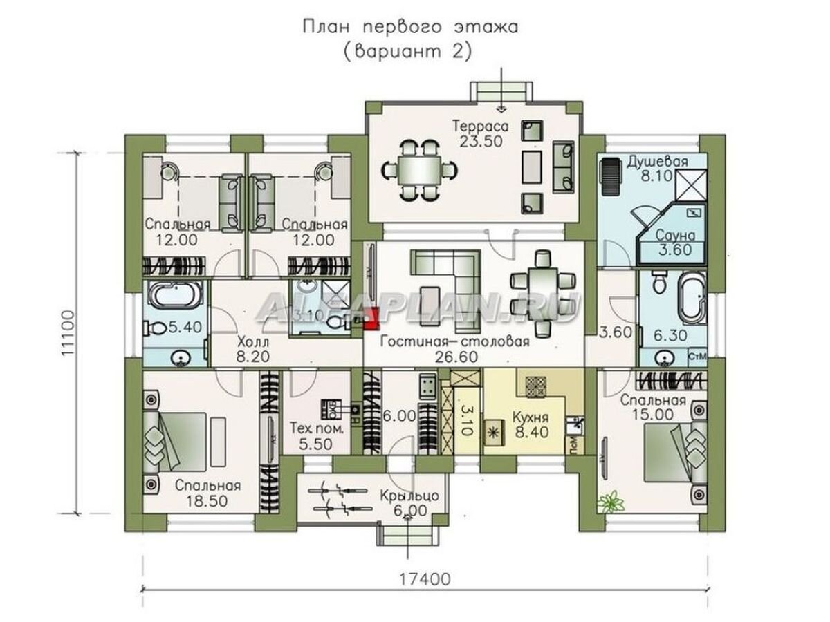 Оптимальное решение: компактные одноэтажные дома для большой семьи, 4-5  спален | Популярные проекты домов Альфаплан | Дзен