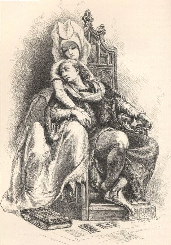 Король и его сиделка Одетта, фантазийное изображение, 19 в.