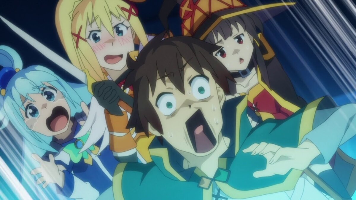 Outros animes: Temos que ter foco no protagonista e no seu desenvolvimento  durante a história! Konosuba: BARASHI SERA NI 4KADO - iFunny Brazil