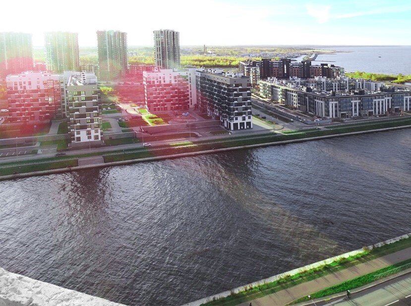    Виды с террасы в ЖК "Огни Залива"