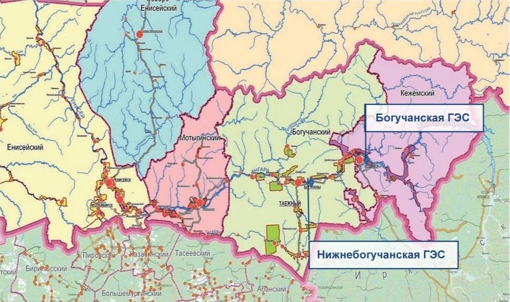 © adm-kr24.ru (Ситуационный план размещения Нижнебогучанской ГЭС)