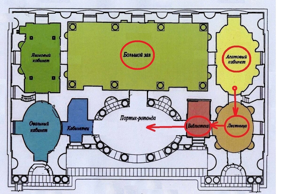 Екатерининский дворец схема залов