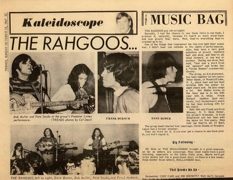 На фотографии отрывок газеты со статьей о группе Rahgoos