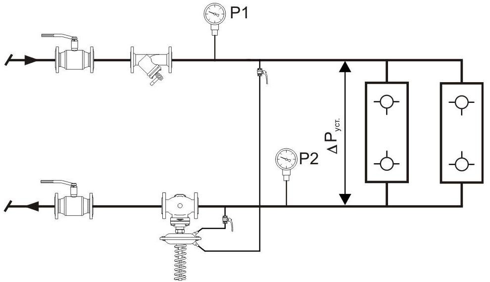 Схема подключения регулятора давления. Регулятор перепада давления vfg2 схема монтажа. Регулятор перепада Данфосс схема установки. Схема подключения регулятора перепада давления Данфосс. Схема подключения датчика давления воды в системе отопления.