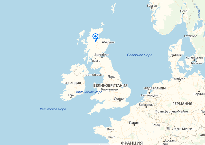 Лох-Несское озеро на карте