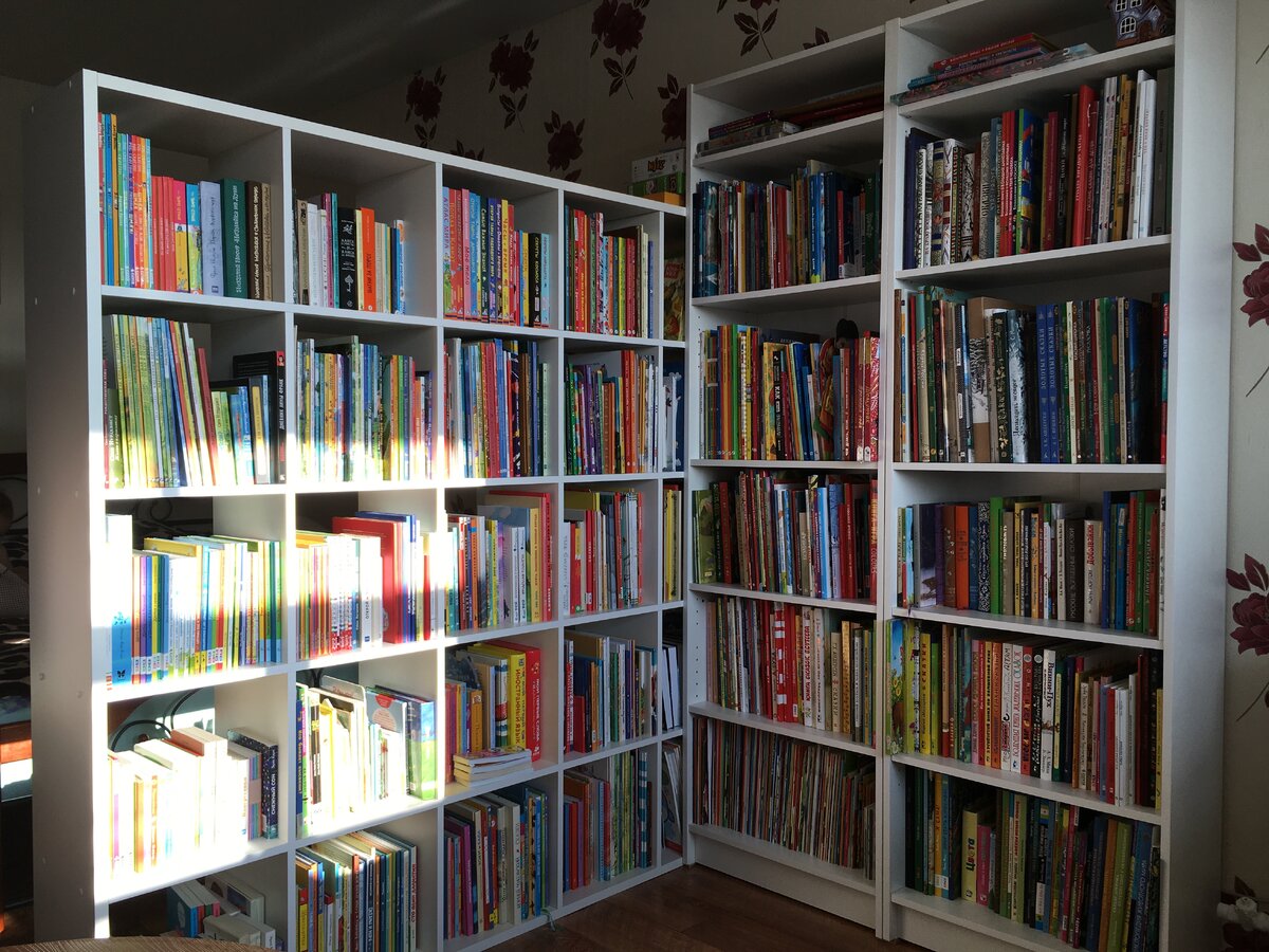 Это наша домашняя библиотека, здесь только детские книги, и то не все.