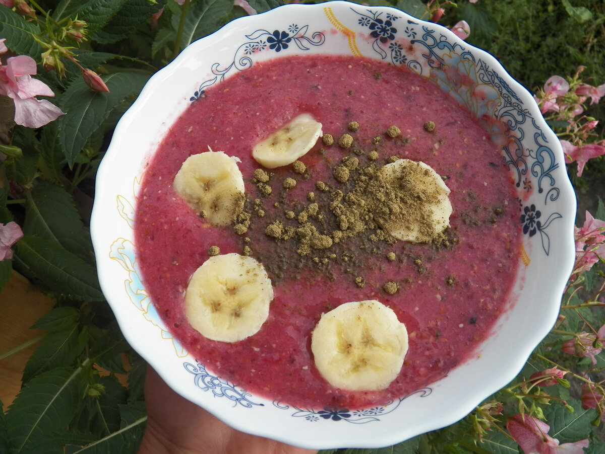 Черничная живая каша