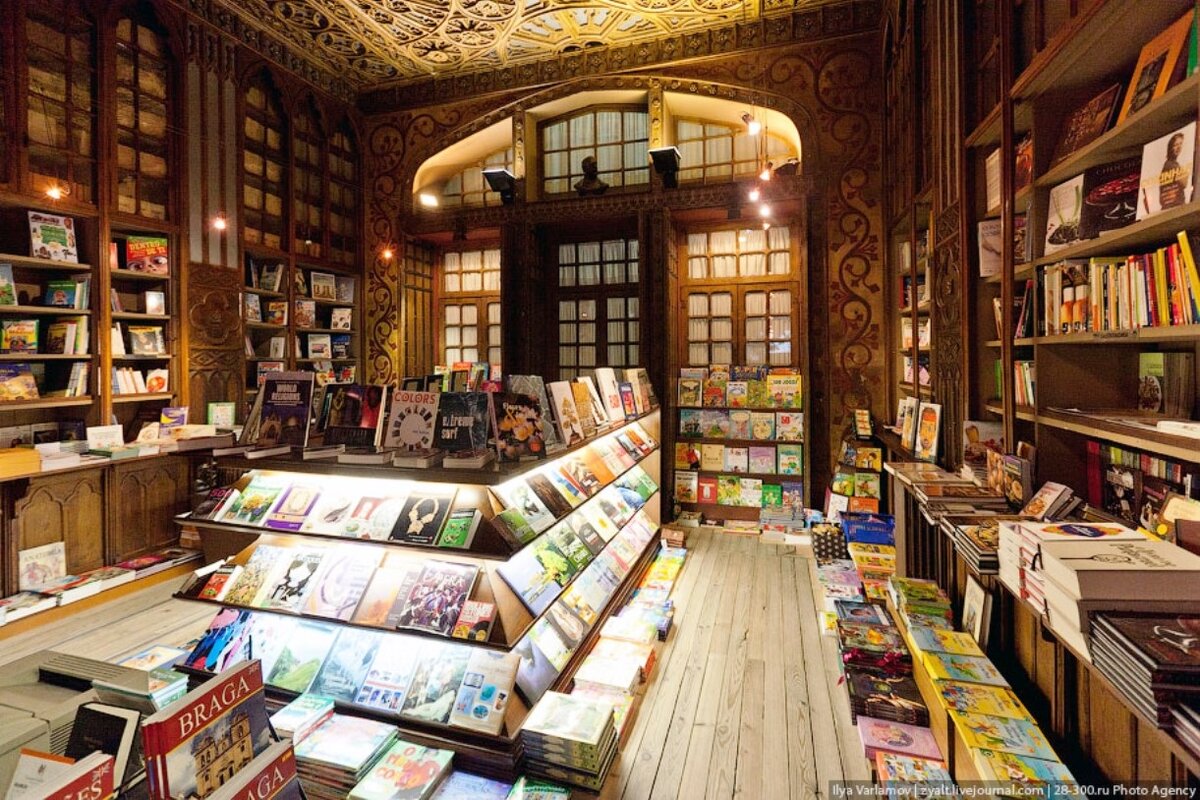 Livraria Lello – книжный магазин в Порту с уникальной архитектурой. Джоан Роулинг, часто бывала в кофейне магазина, когда работала над книгой о Гарри Поттере. Этот магазин и стал прообразом библиотеки Хогвартса. 