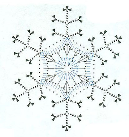 Тапочки крючком снежинка схема