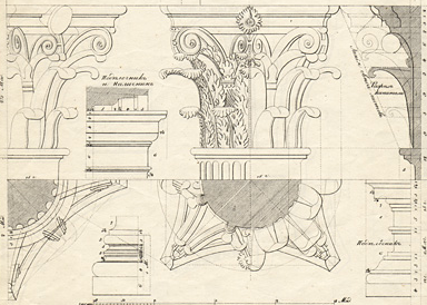 Чертеж коринфской капители