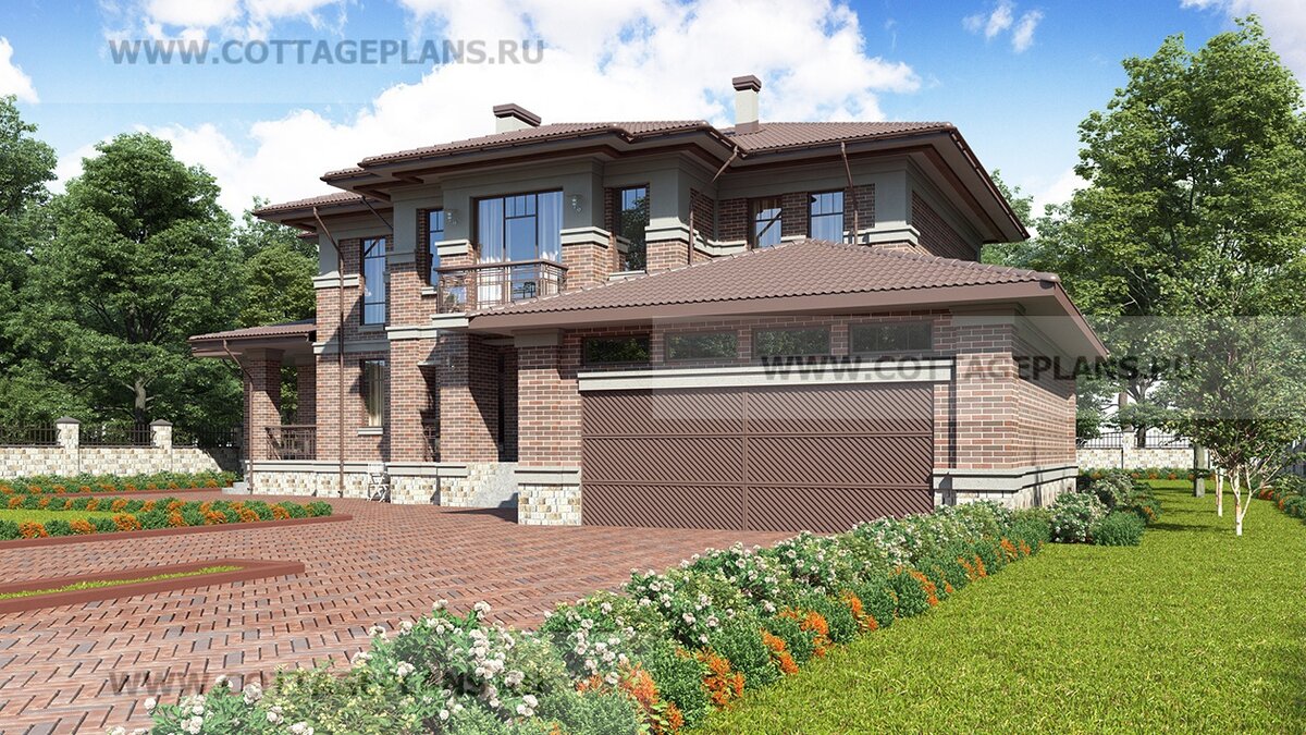 1-й и 4-й фасады дома. Источник фото: https://www.cottageplans.ru
