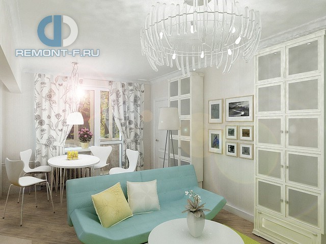 На фото: Ремонт в скандинавском стиле в гостиной