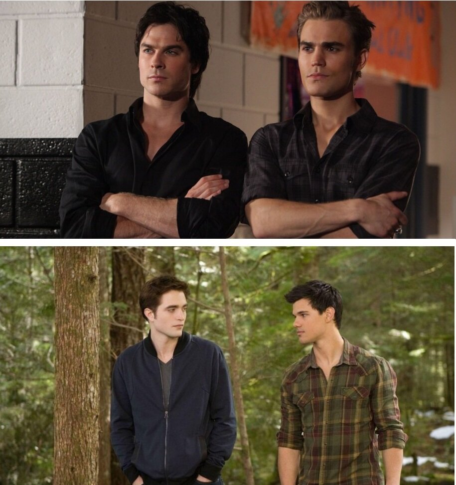 Деймон и Стефан vs Эдвард и Джейкоб