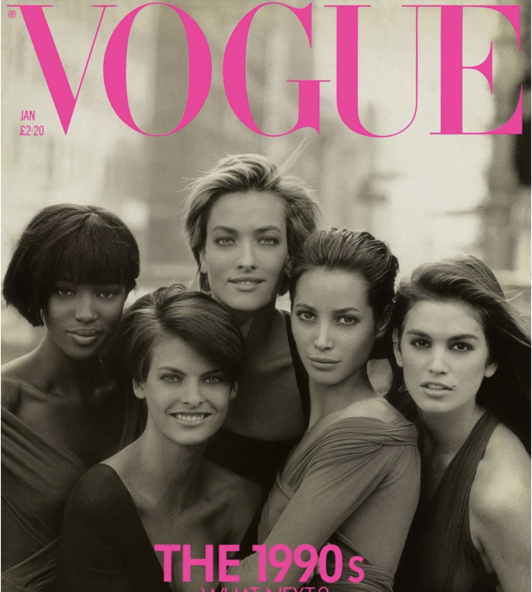 Историческая обложка Vogue. Январь 1990г. https://vogue.ua/article/fashion/persona/piter-lindberg-i-rozhdenie-supermodeley.html