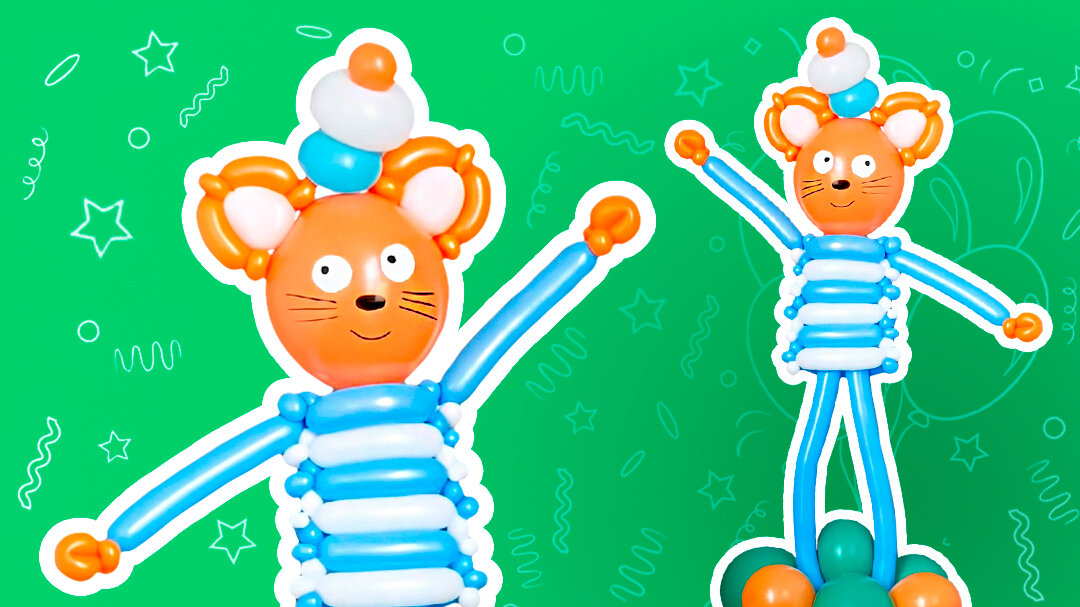 Мастер-класс от "Микрос": Как сделать героя мультфильма 3 кота 🐱 из воздушных шаров своими рукам? 
