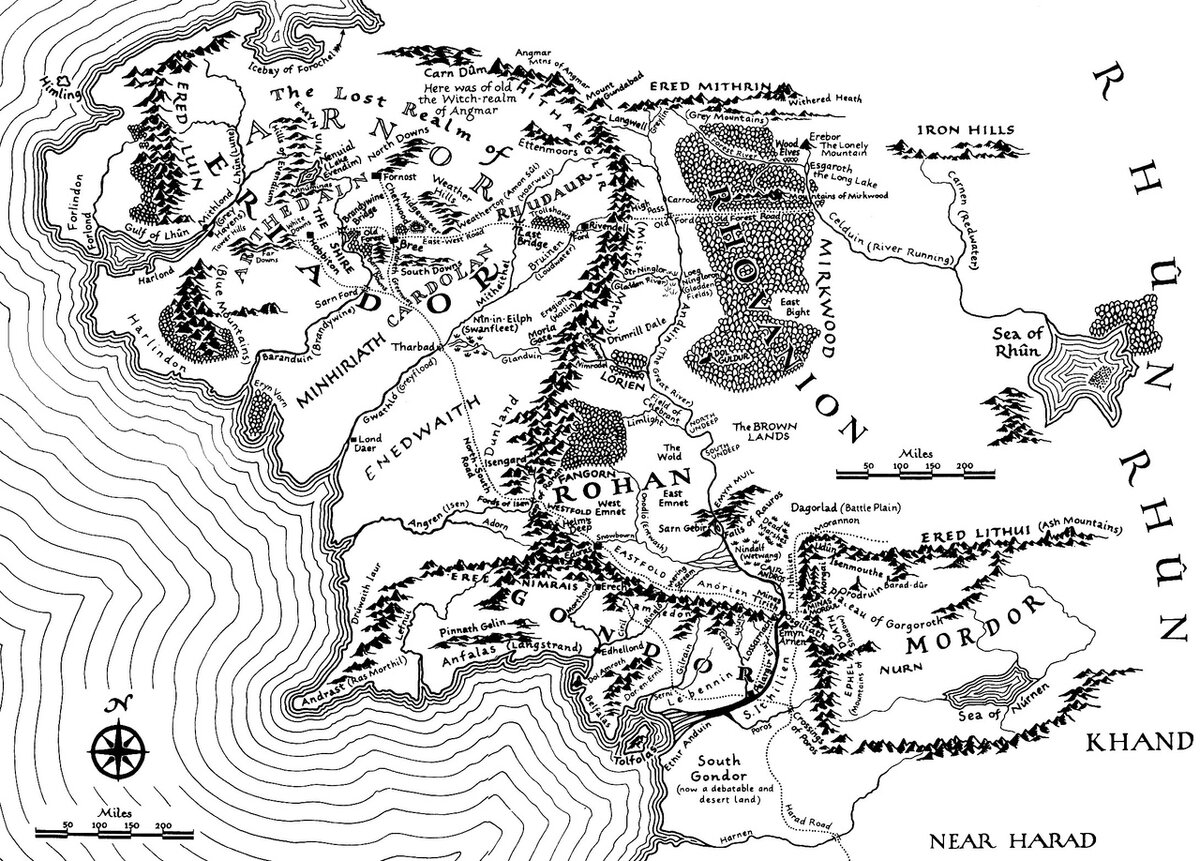 Карта средиземья толкиена в хорошем качестве
