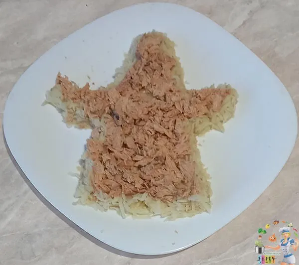Слой картошка, рыба 