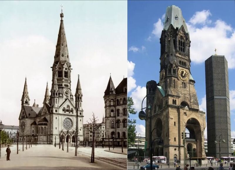 Церковь до войны и то, что осталось после и есть сейчас