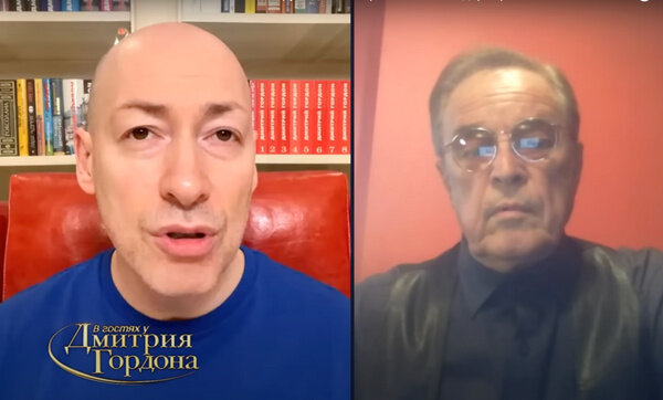 Калныньш русофобствует у одиозного украинского пропагандиста Гордона. Похоже, от своей антироссийской позиции актёр ждёт больших дивидендов. Фото © YouTube / Дмитрий Гордон