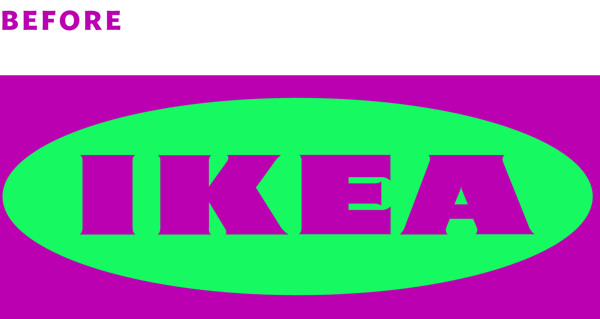 Старый и новый логотип Икея