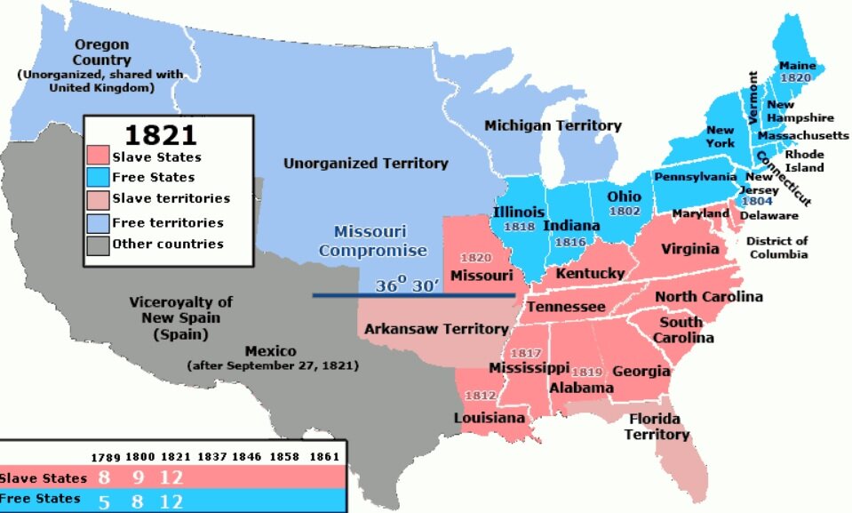 Карта расширения сша