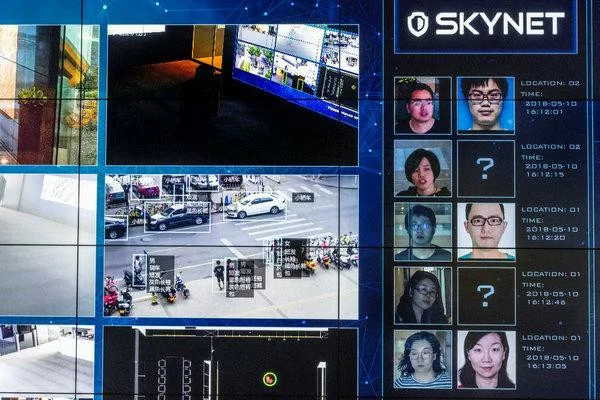 Изображение: Система распознавания “Skynet” в “Megvii” шоу-рум в Пекине / New York Times