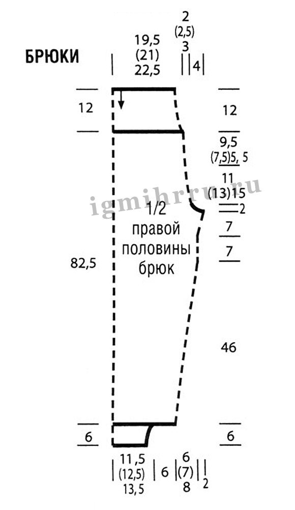 Схемы брюк крючком