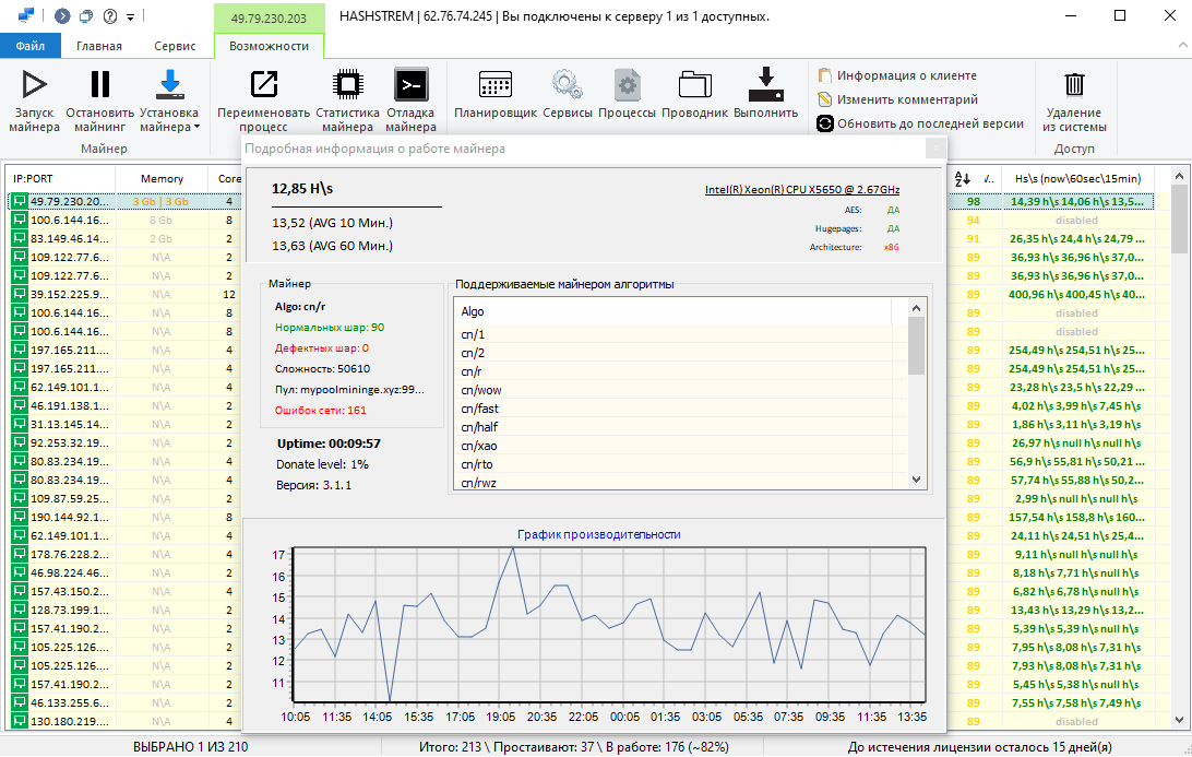 Состояние майнера