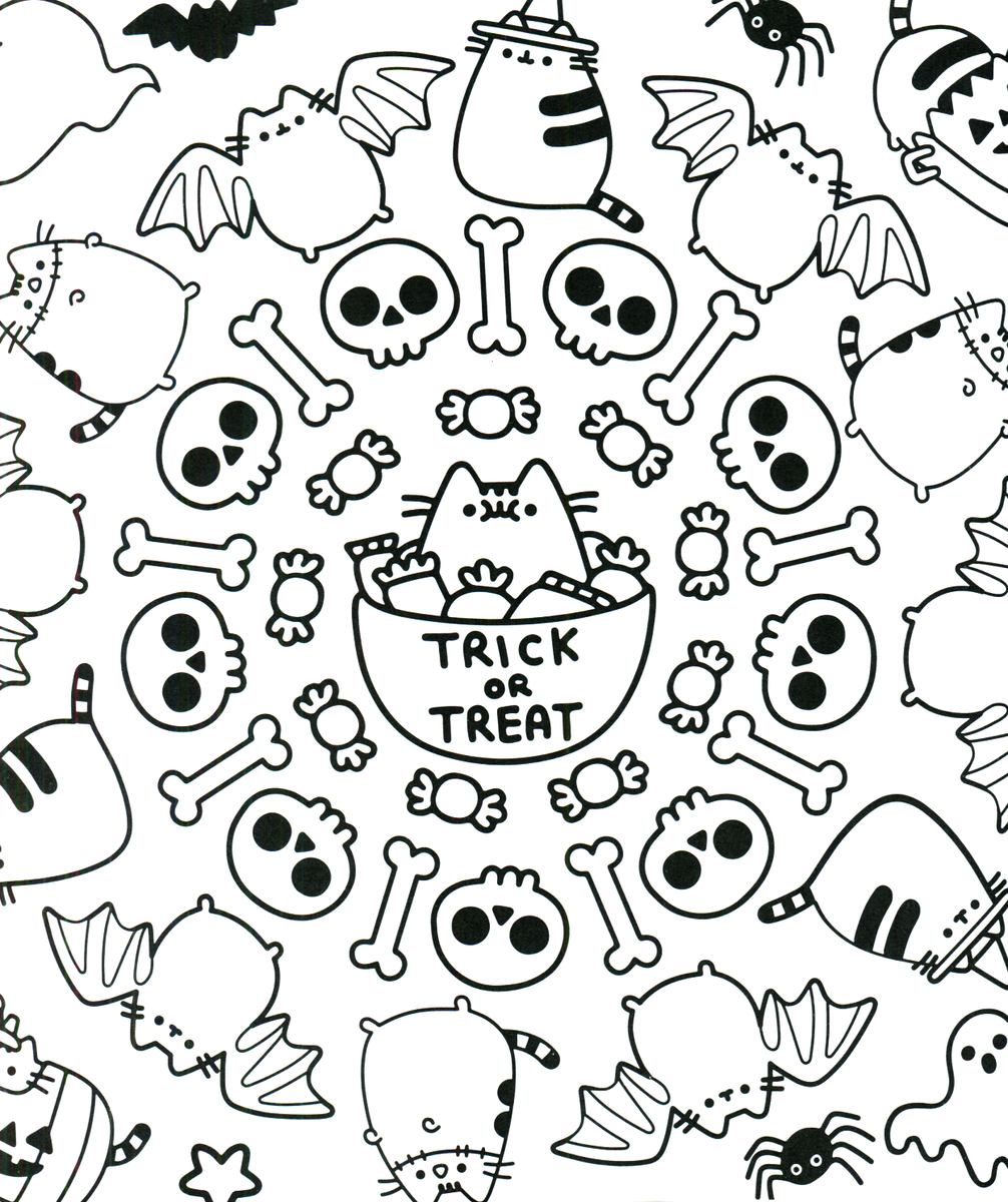 Раскраски на Хэллоуин для детей. Распечатать картинки на Halloween.