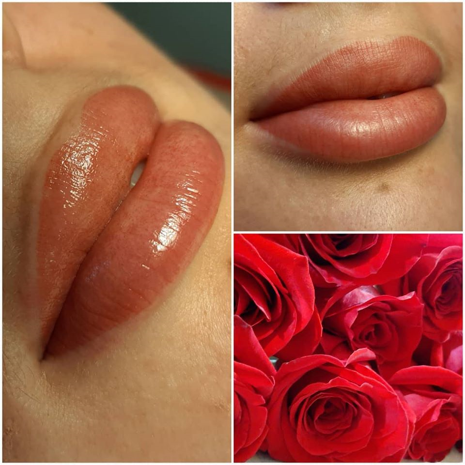 Губки сразу после процедуры - Мастер  Елена Крюкова