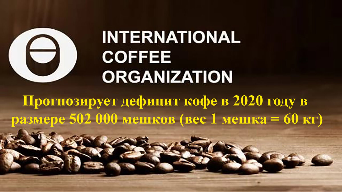 International Coffee Organization, ICO прогнозирует дефицит кофе в 2020 году