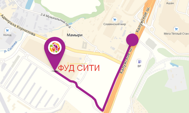 Схема фуд сити на калужском
