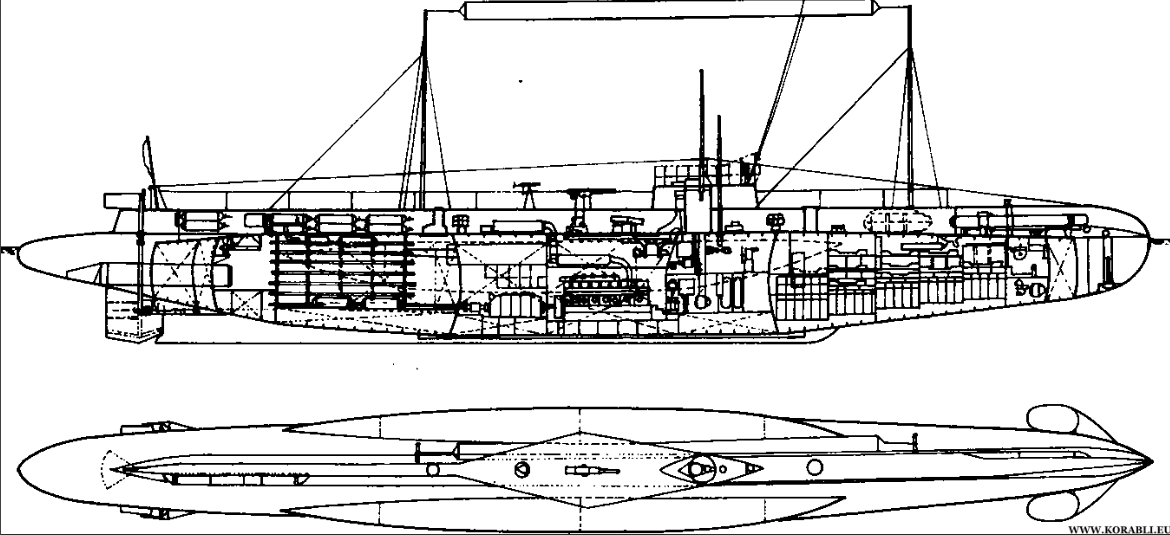 Подводный минный заградитель типа UE-I ( U-71-U-80) . Рисунок взят из интернета.
