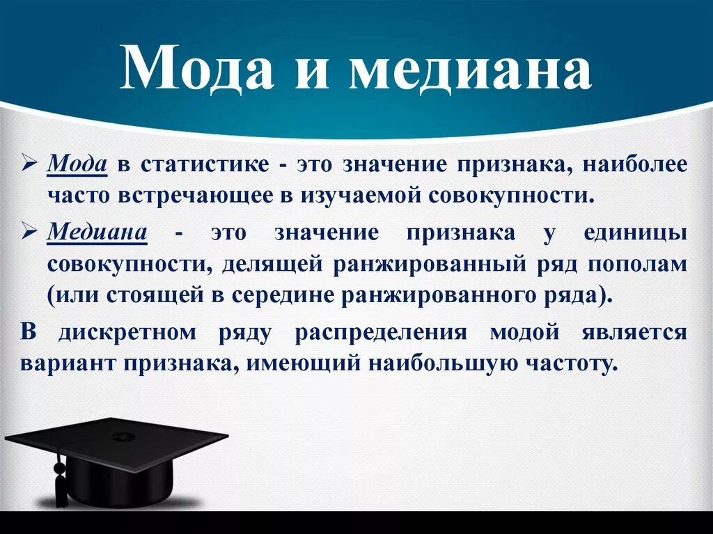 Мода и медиана в статистике презентация