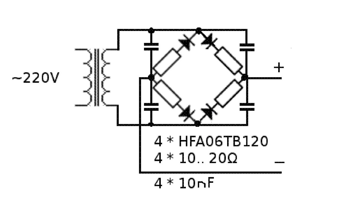 Схема выпрямительного моста на диодах