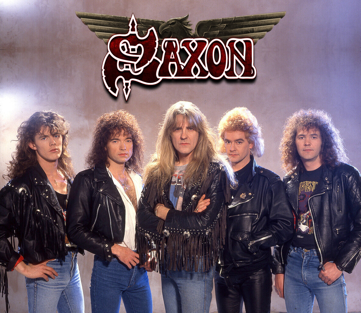 Группа Saxon, промо-фото 1985 или 1986 года.