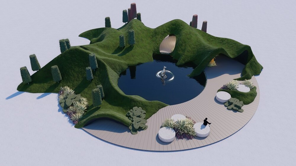 Оксана Хлебородова и Алена Ахмадуллина, сад «Ткань земли» 