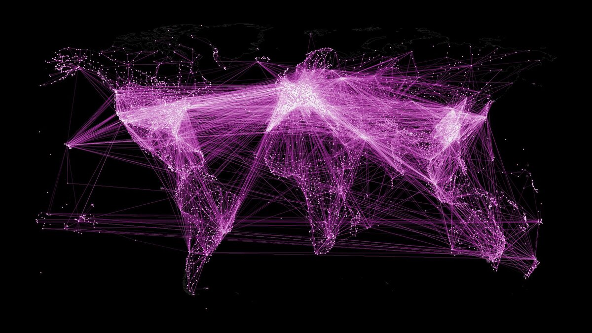 Схема регулярных авиарейсов в 2019 г.