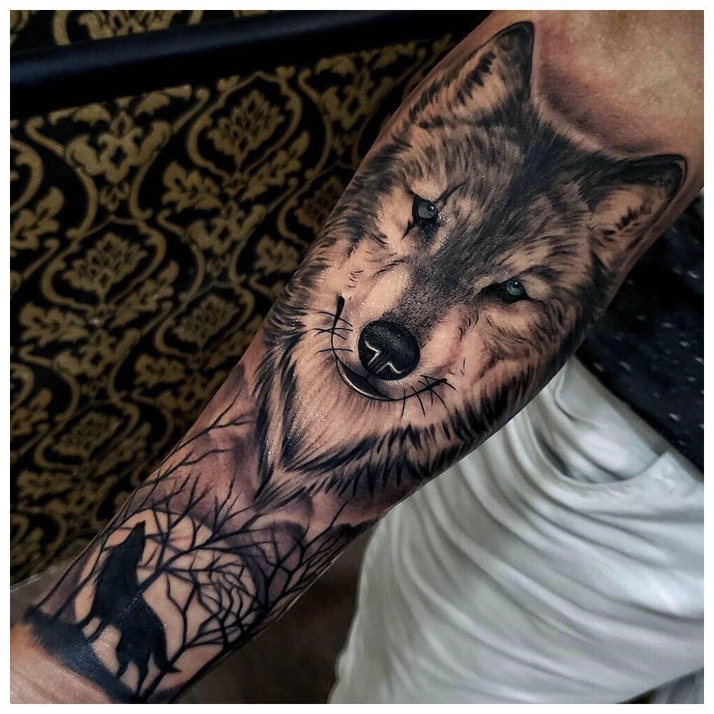Татуировка волк: значение и фото