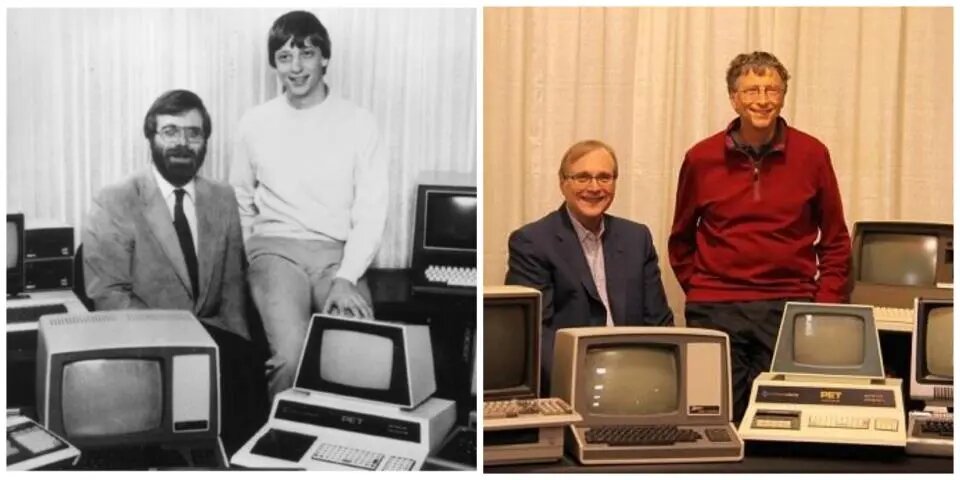 Основатели Microsoft, Билл Гейтс и Пол Аллен на исторической фотографии / Источник: Яндекс.Картинки
