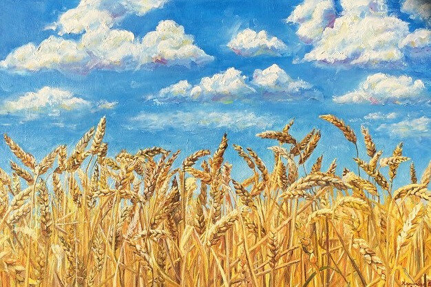 Картина золотая рожь нищева
