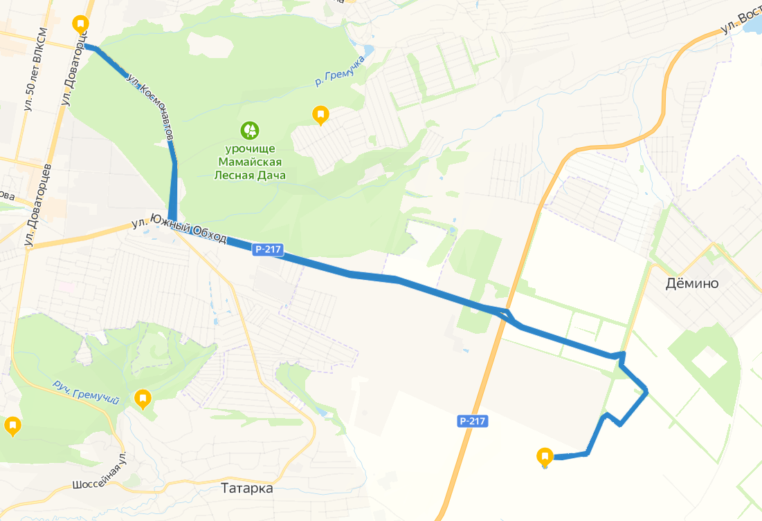 Карта маршрута