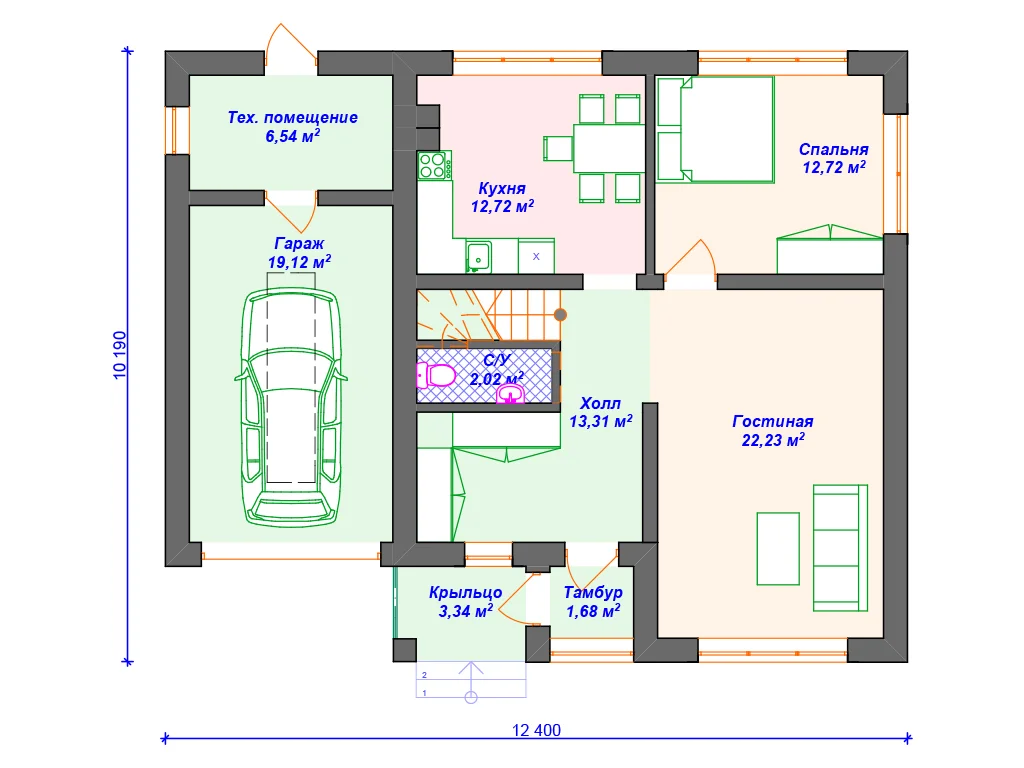 Дом 150 м2 из блоков с облицовкой штукатурка. | Arplans.ru - проекты домов  | Дзен