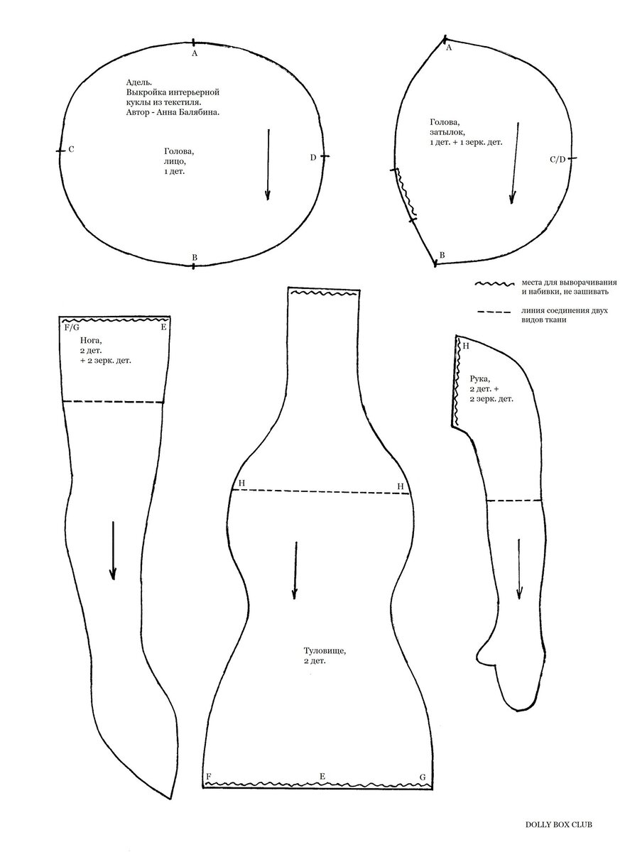 Коллекция выкроек текстильных кукол | ВКонтакте