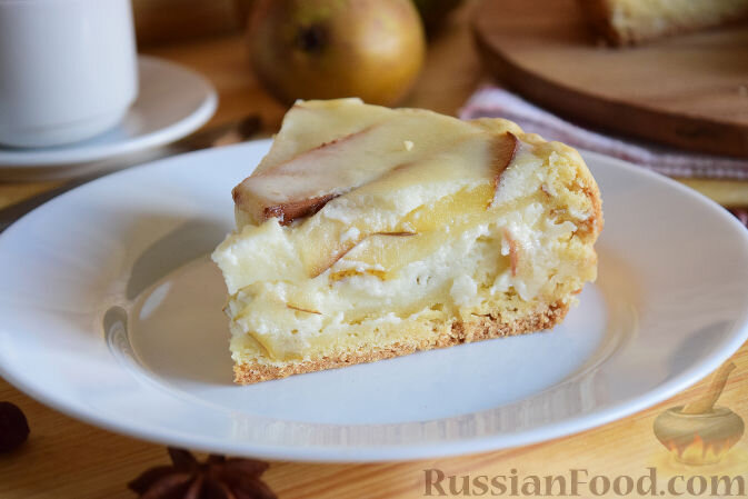 сметана, масло сливочное, яйца, мука, сахар, разрыхлитель, груши