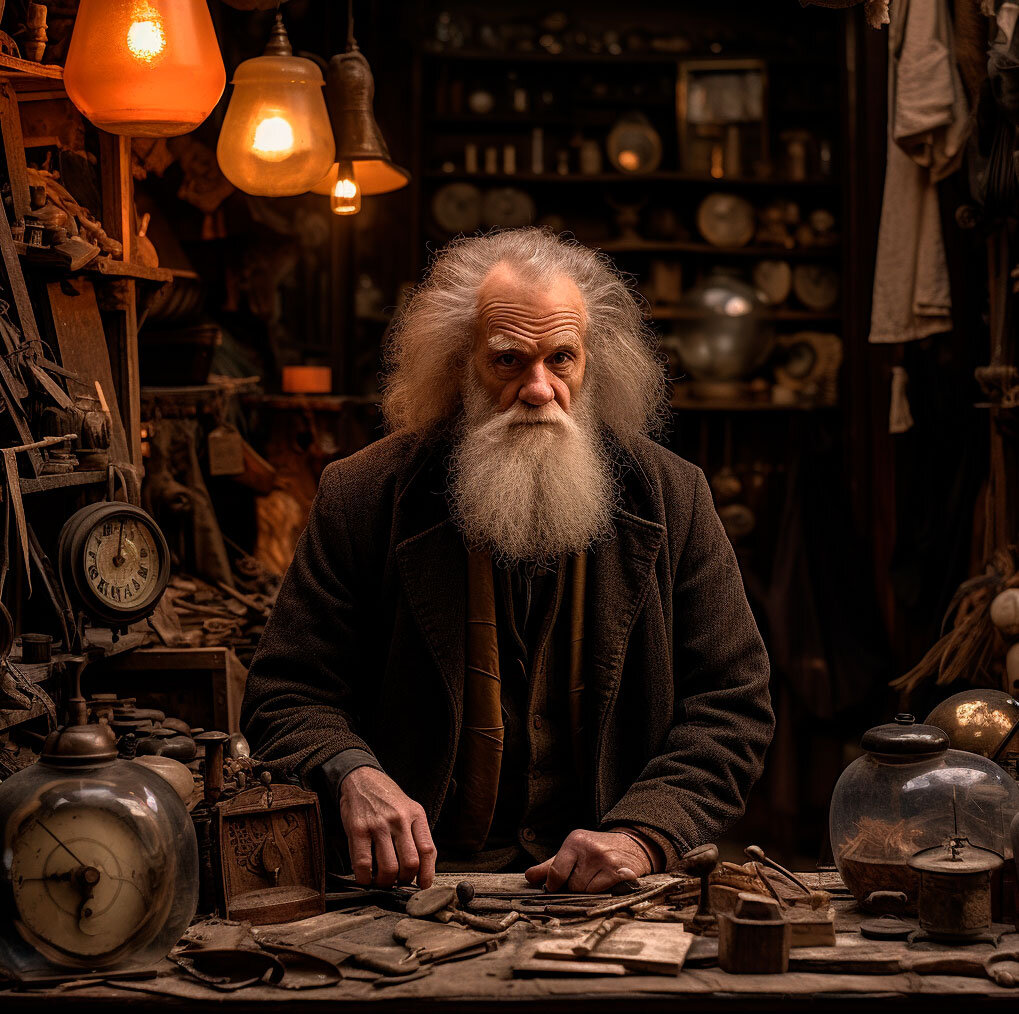 Старик. Торговец антикварной лавки.