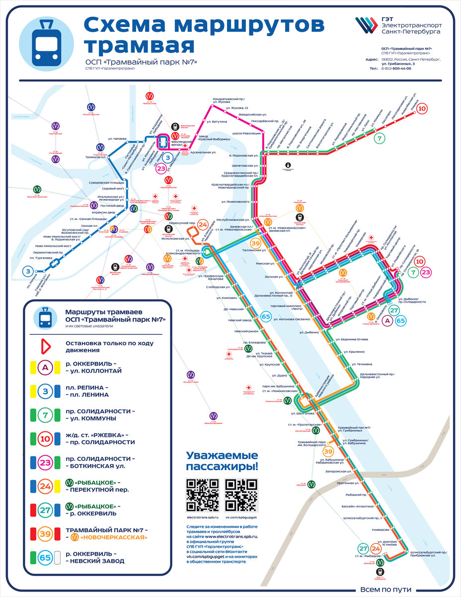Схема трамвайных путей спб