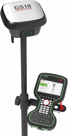 Рисунок 1 - GNSS RTK ровер Leica GS18 T с полевым контроллером Leica CS20.